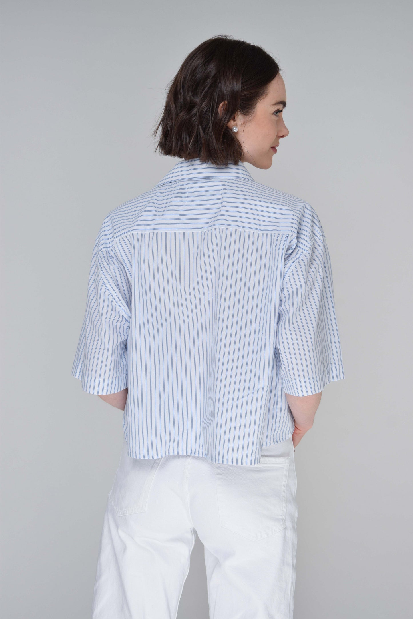 Gestreifte Cropped-Bluse
