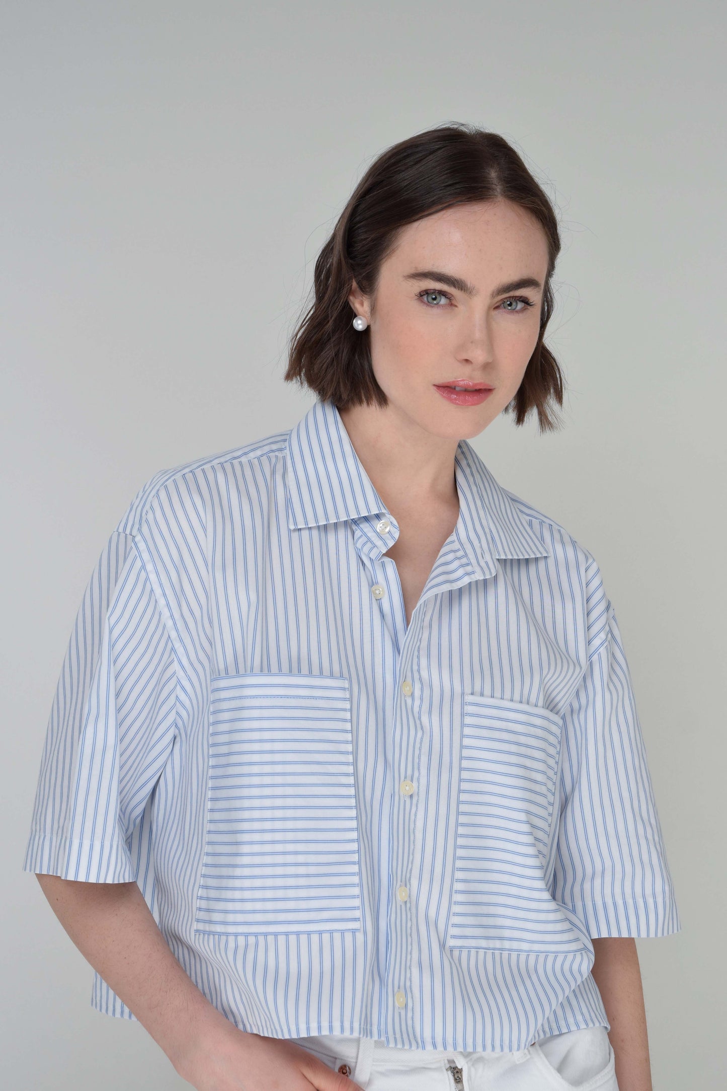 Gestreifte Cropped-Bluse